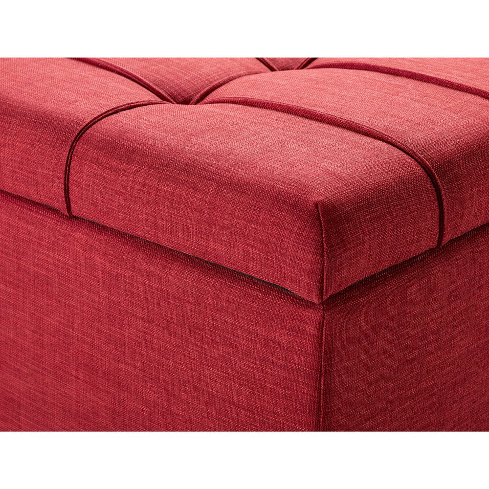 Better Homes and Gardens Pintucked Storage Bench, Red