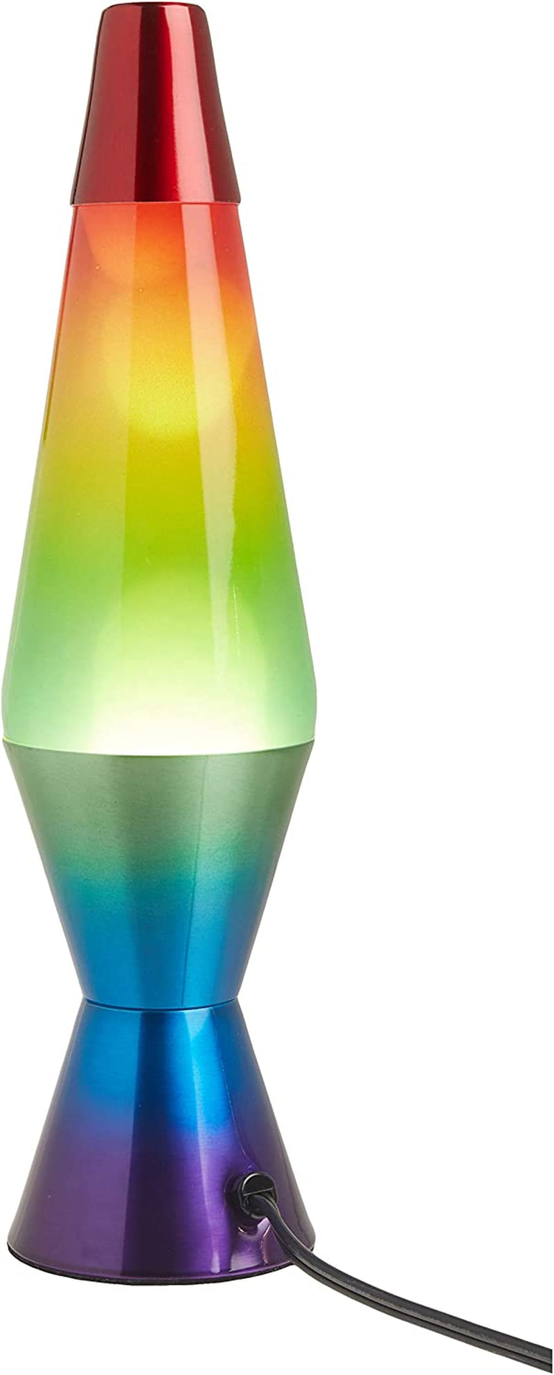 Lamp Lava 2179 14.5-Inch, with White Wax, Clear Liquid, Tri-Colored Globe, Hand Painted Base Rainbow