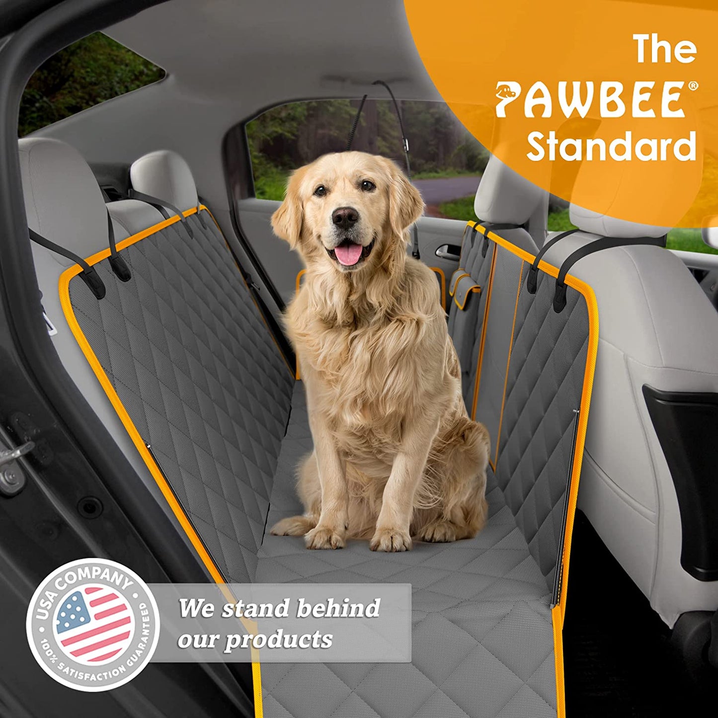 Dog Car Seat Cover – Premium Nonslip & Scratchproof Dog Seat Covers for Cars – Waterproof Car Seat Covers for Dogs with Bonus Car Seat Belt – SUV, Trucks & Car Hammock for Dogs with Mesh Window
