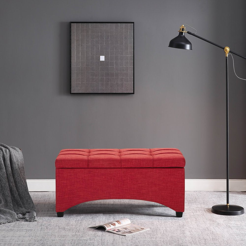 Better Homes and Gardens Pintucked Storage Bench, Red