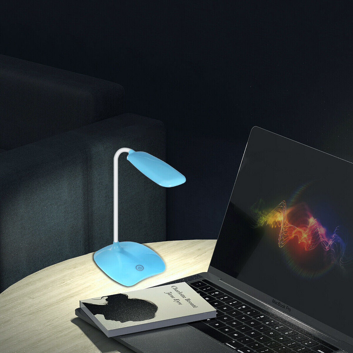 Dimmable LED Desk Light Touch Sensor Table Bedside Reading Lamp USB Rechargeable