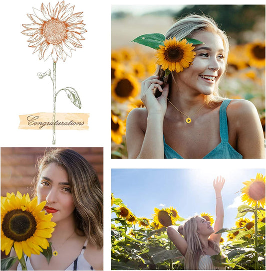 Jeka Handmade Sunflower Boho Bracelet Friendship Jewelry for Women Girl 2 Set