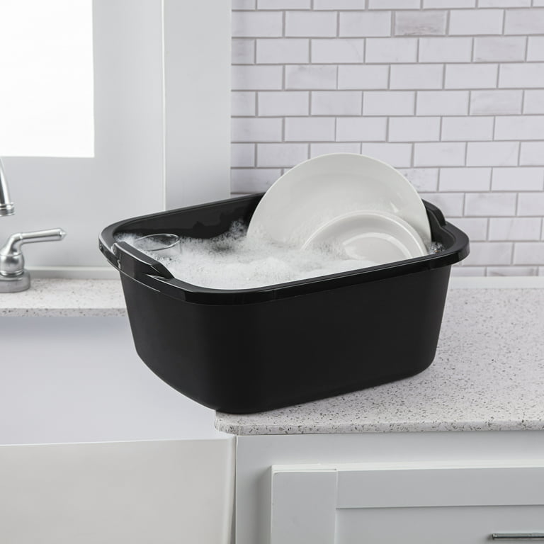 Sterilite 18 Qt. Dishpan Plastic, Black