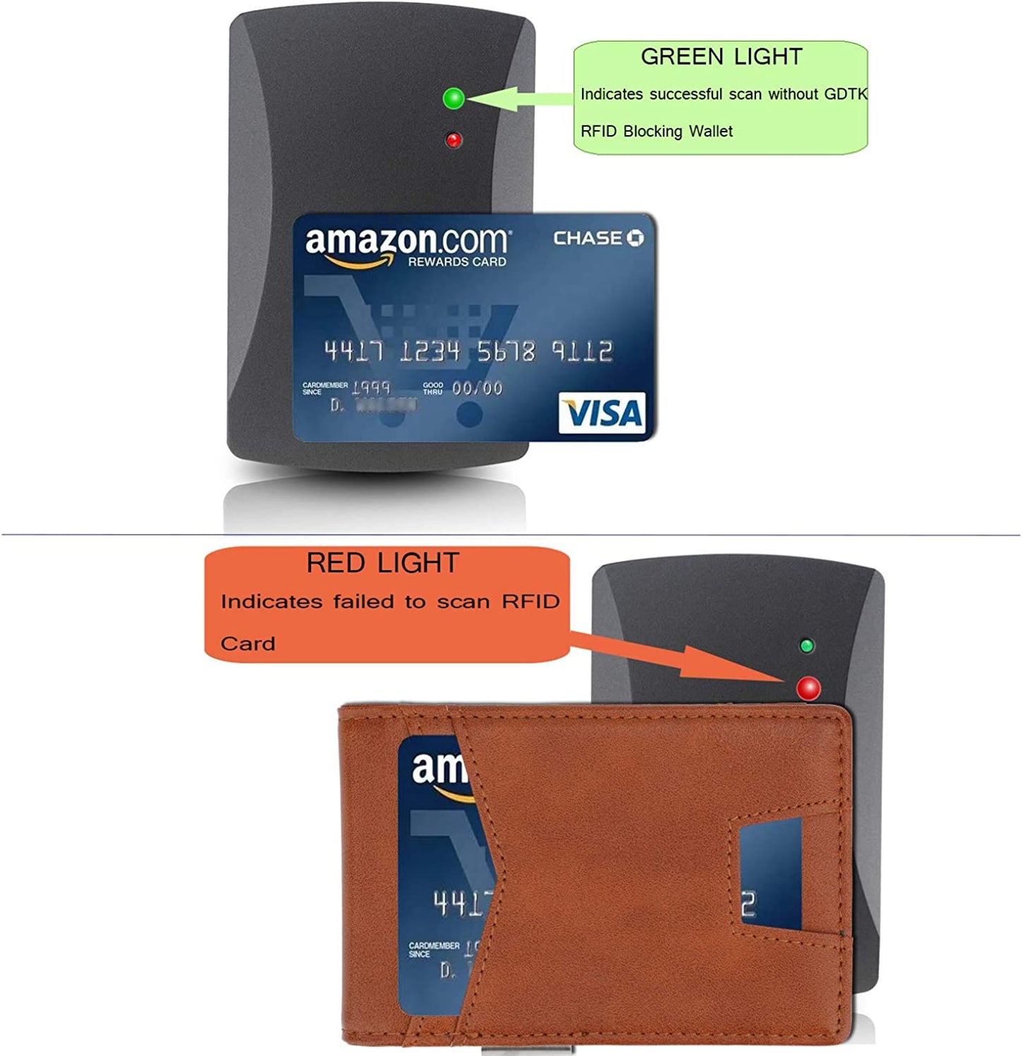 Slim Minimalist Front Pocket Wallet with Money Clip for Men, Genuine Leather RFID Blocking