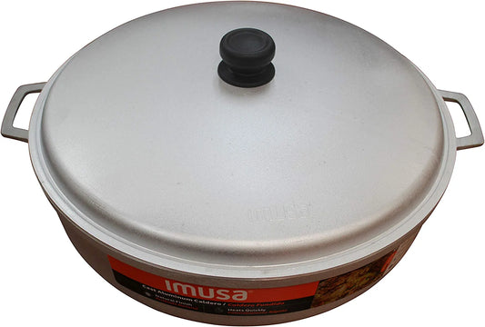 USA 17.9Qt JUMBO Traditional Colombian Caldero (Dutch Oven) for Cooking and Serving, Silver, 17.9 Quart