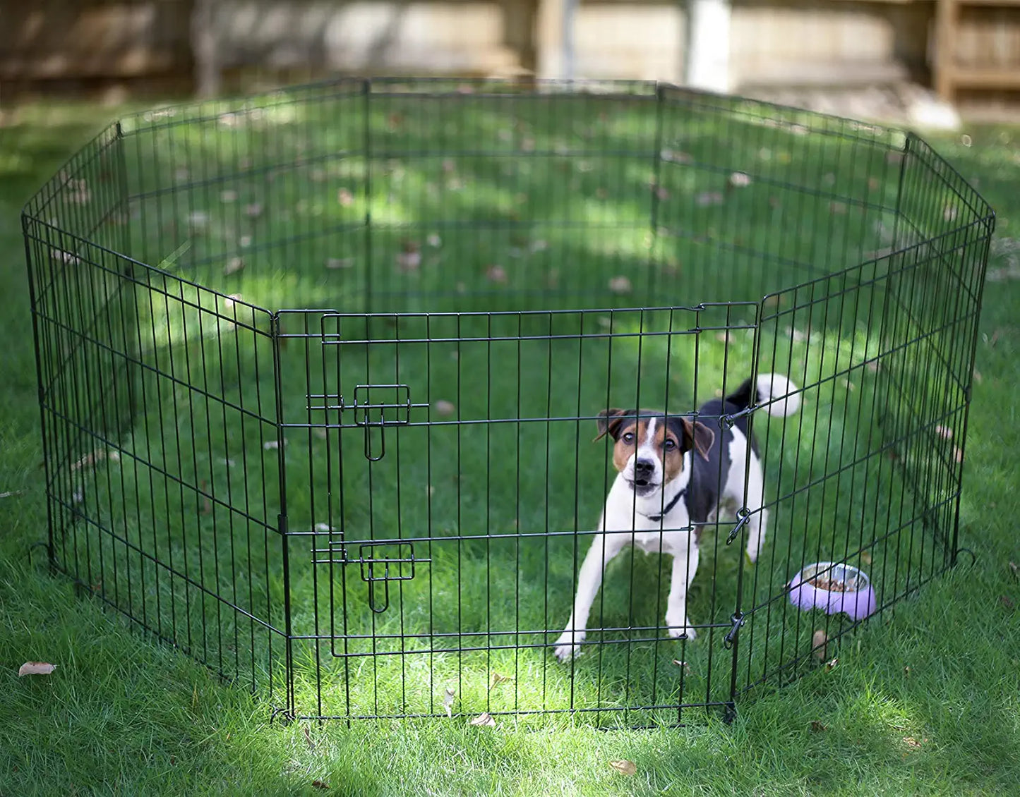 Pet Playpen Puppy Playpen Kennels Dog Fence Exercise Pen Gate Fence Foldable Dog Crate 8 Panels 24 Inch Kennels Pen Playpen Options Ideal for Pet Animals Outdoor Indoor (24 Inch)