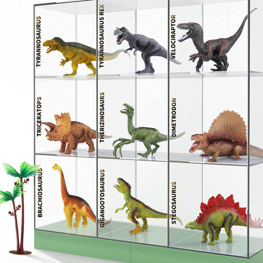Dinosaur Toys for Kids 3-5 with Activity Play Mat & Trees, Realistic Jurassic Dinosaur Play Set to Create a Dino World Including T-Rex, Triceratops, Velociraptor, Great Gift for Boys & Girls