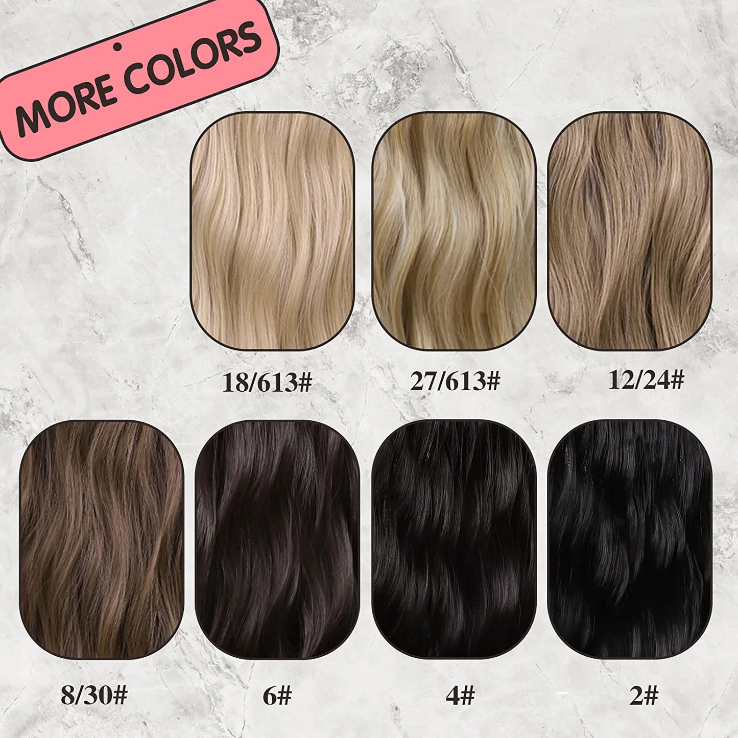 Invisible Wire Hair Extensions Long 20 Inches Wavy Hair Extensions with Adjustable Size Invisible Wire Hairpieces for Women (6A)