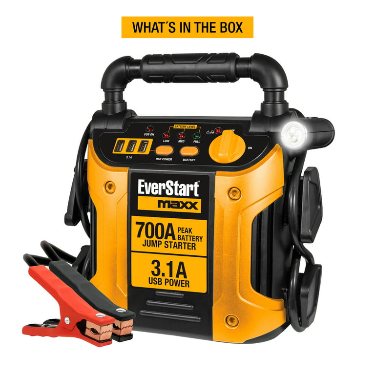 EverStart Maxx 700 Amp Jump Starter with Triple USB Charging Ports and Pivoting LED Work Light