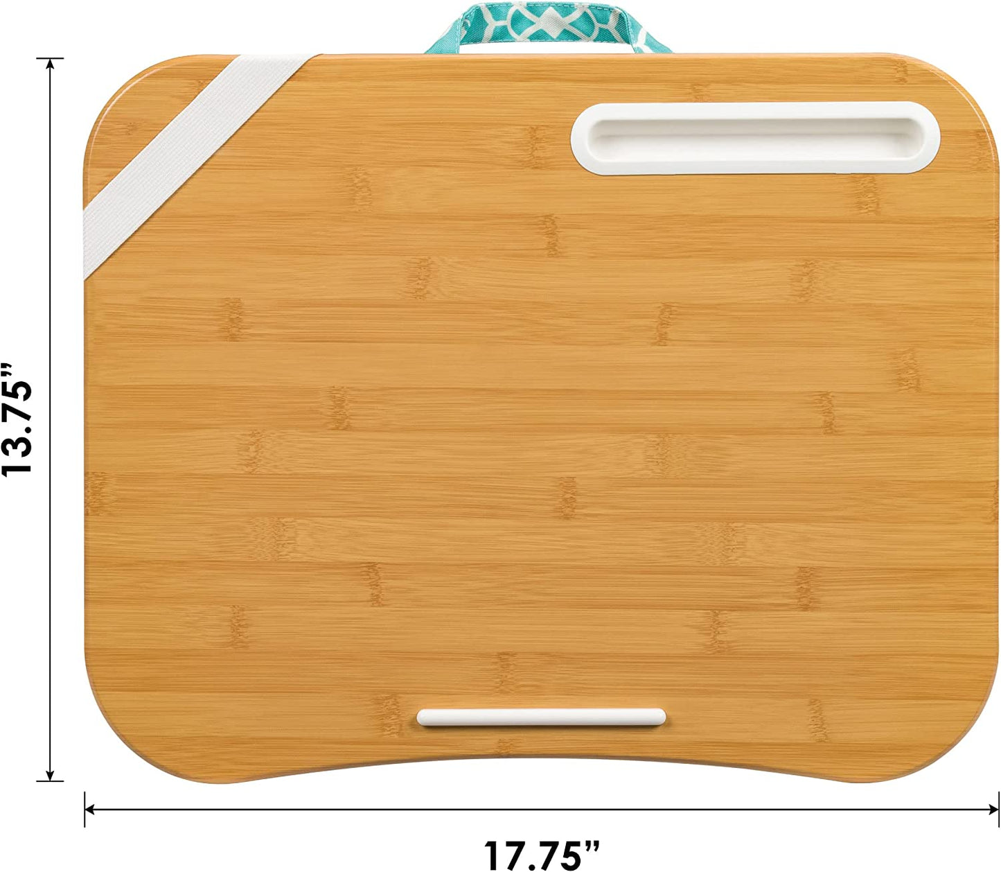 Lapgear Designer Lap Desk with Phone Holder and Device Ledge - Aqua Trellis - Fits up to 15.6 Inch Laptops - Style No. 45422