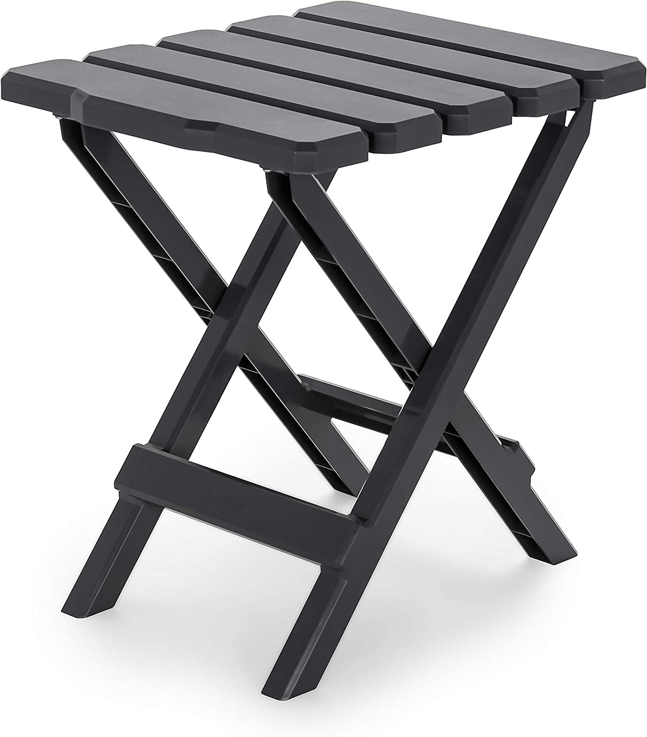 Portable Adirondack Folding Side Table | Easy Set-Up | Perfect for the Beach, Camping, Picnics, Cookouts & More | Weatherproof & Rust Resistant, Charcoal (21043)
