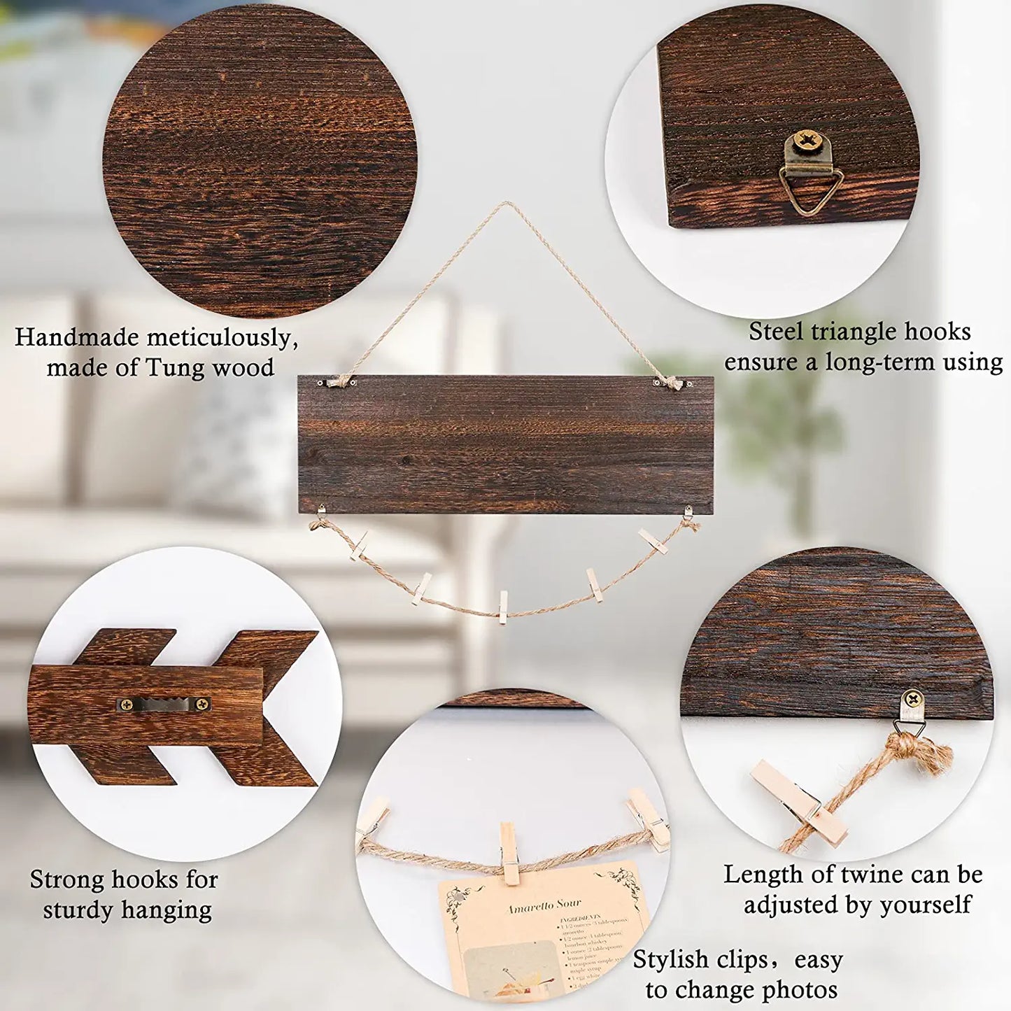 4Pcs Farmhouse Rustic Wall Decor Signs, This Is Us Wooden Wall Art Sign, Together Hanging Wooden Sign and 2Pcs Wood Arrow Signs for Housewarming Gift Home Decor Living Room Bedroom Wall Decor