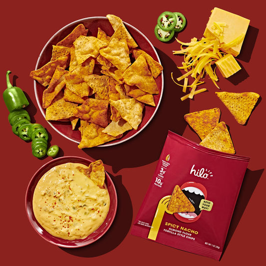 Low Carb Keto Friendly Tortilla Chip Snack Bags, Bold Variety Pack, 12 Count