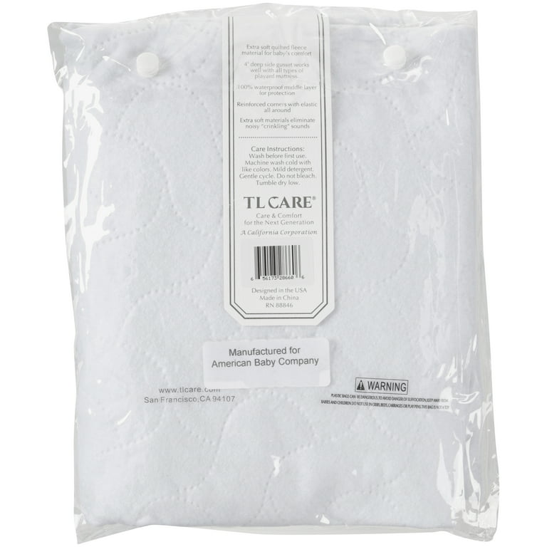 American Baby Company Waterproof Fitted Pack N Play Playard Protective Mattress Pad Cover, White, for Boys and Girls