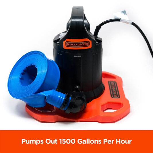 1500 GPH Submersible Automatic Pool Cover Pump W/ Filter