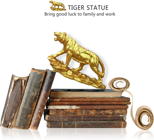 Chinese Feng Shui Resin Tiger Statue Sculpture Home Office Decoration Tabletop Decor Ornaments for Wealth and Success Good Lucky Gifts