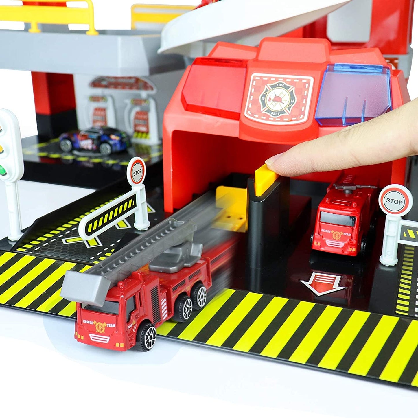 Toy Car Garage for Boys Kids Ages 4-8 Toddlers Building Track Car Playset Parking Lot Firetruck Toys Birthday Gifts Party Games for Boys Girls 3 4 5 6 7 8