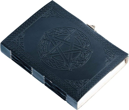 Handmade Leather Pentagon Journal/Writing Notebook Diary/Bound Daily Notepad for Men & Women Unlined Paper Medium, Writing Pad Gift for Artist, Sketch Brown (Black)