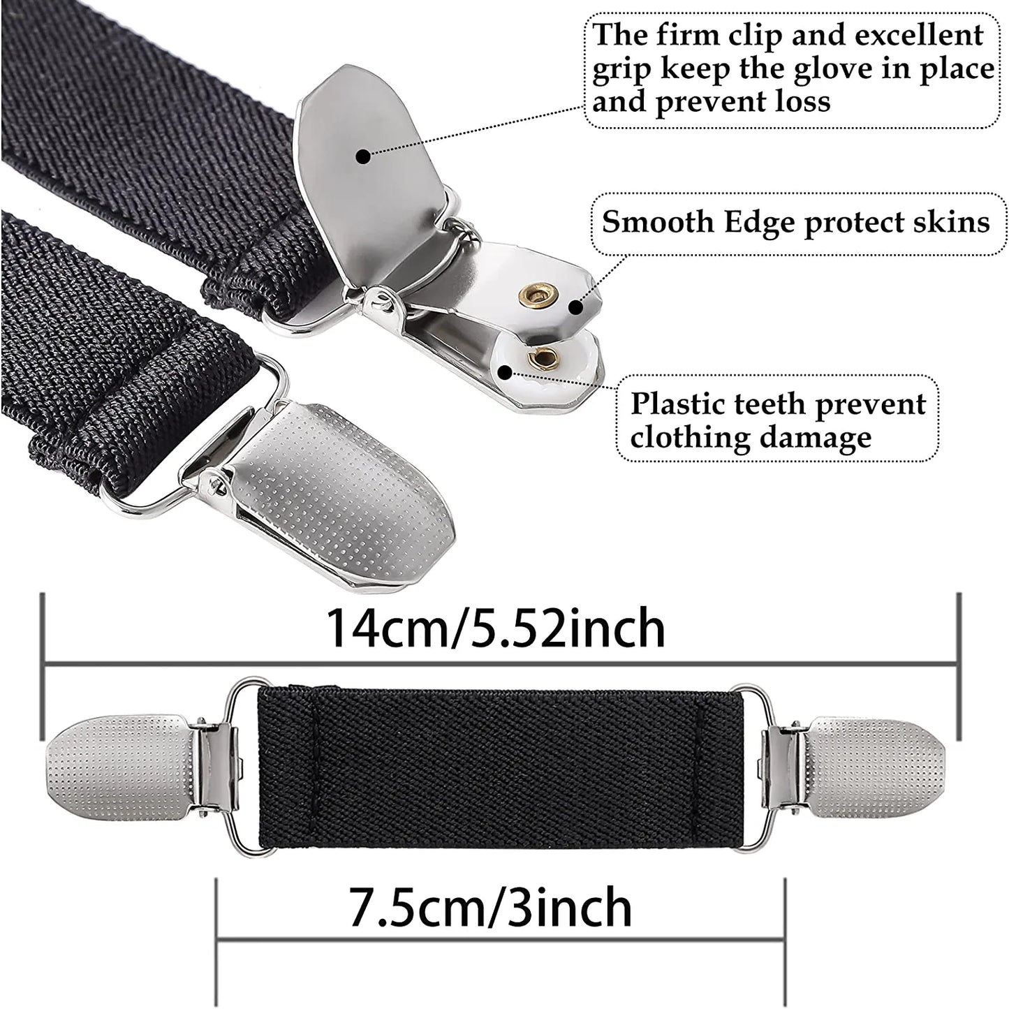 Winter Mitten Clips Elastic Stainless Steel Gloves Clips for Toddler Kids Adults Dress Cinch Sweater Cardigan Shawl Clip