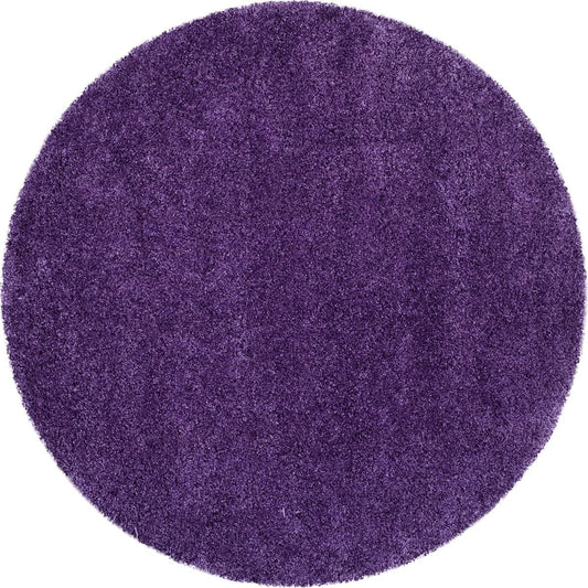 Milan Shag Collection 3' X 5' Purple SG180 Solid Non-Shedding Living Room Bedroom Dining Room Entryway Plush 2-Inch Thick Area Rug