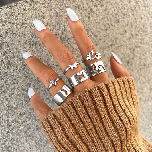 5-70 Pcs Vintage Gold Rings Set for Women Teen Girls, Boho Midi Finger Knuckle Ring Pack, Trendy Aesthetic Stackable Ring of Packs Size Mixed