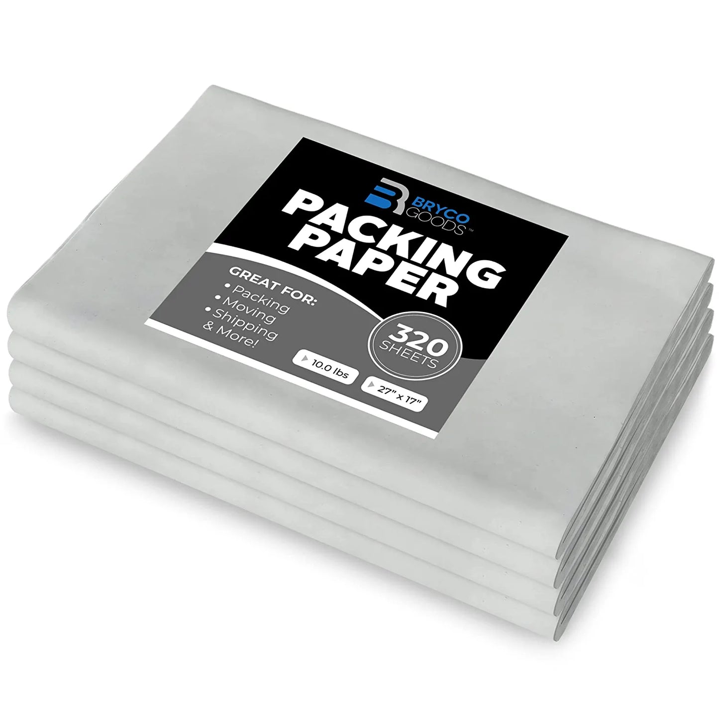 Packing Paper Sheets for Moving - 10Lb - 320 Sheets of Newsprint Paper - Must Have in Your Moving Supplies - 27" X 17" - Made in USA