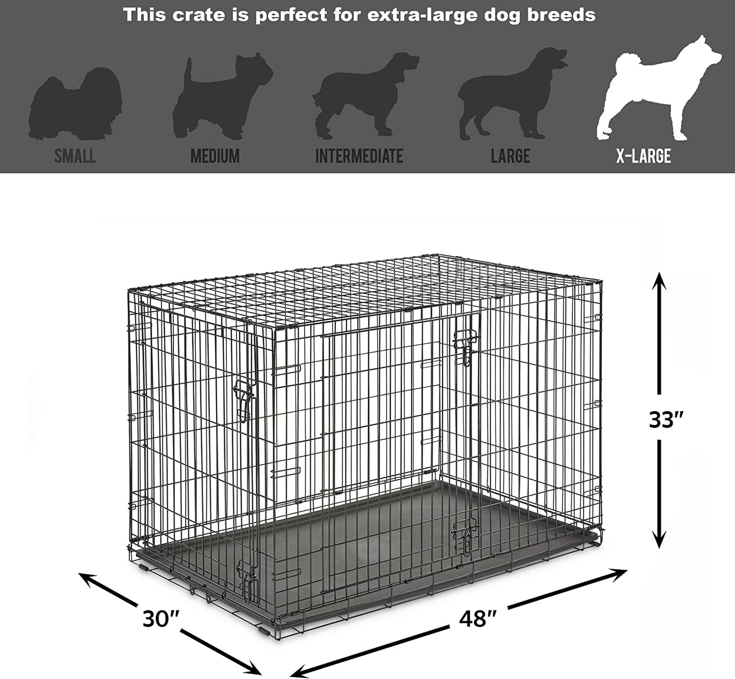 Newly Enhanced Single & Double Door New World Dog Crate, Includes Leak-Proof Pan, Floor Protecting Feet, & New Patented Features