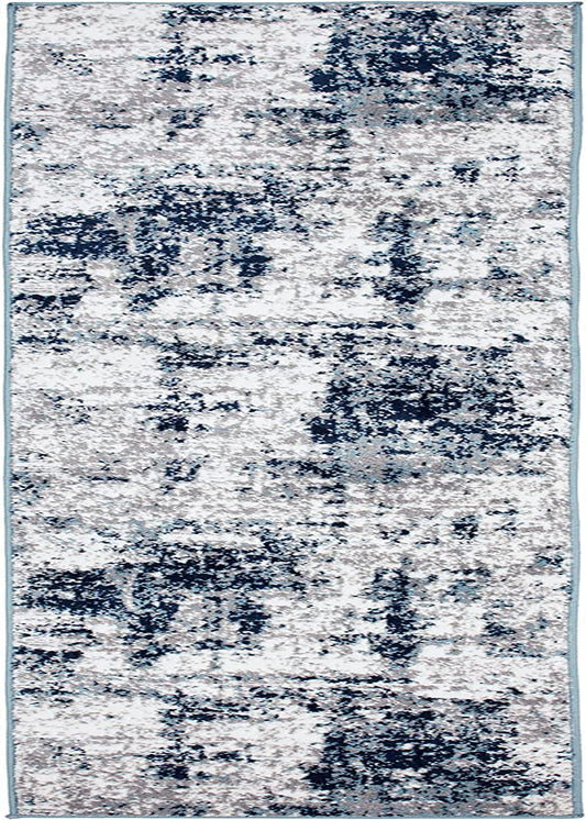 Rugshop Distressed Abstract Runner Rug 2' X 7' Blue
