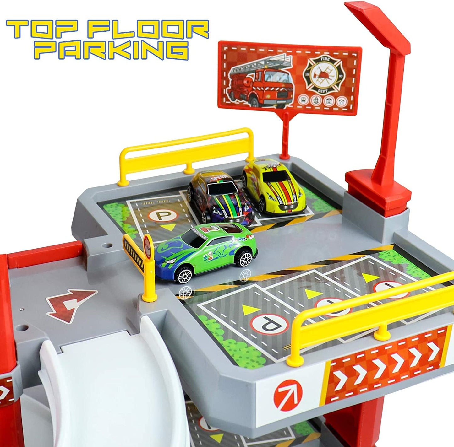 Toy Car Garage for Boys Kids Ages 4-8 Toddlers Building Track Car Playset Parking Lot Firetruck Toys Birthday Gifts Party Games for Boys Girls 3 4 5 6 7 8