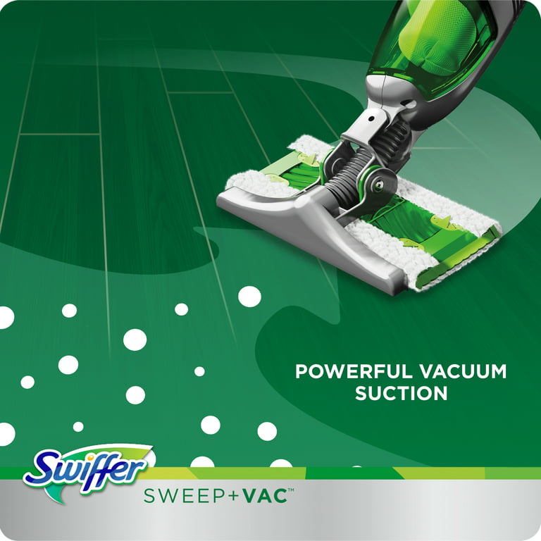 Swiffer Sweep + VAC Cordless Vacuum Kit (1 Rechargeable Vacuum Sweeper, 8 Dry Cloths, 1 Replaceable Filter, 1 Battery Charger)