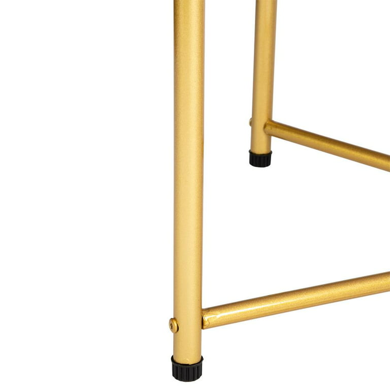 SalonMore Rectangle Coffee Table with Gold Y-Leg and White Top