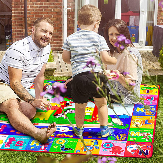 Baby Cotton Play Mat, Playmat Baby Crawling Mat for Floor Baby Mat Large Super Soft Extra Thick (0.6Cm), Plush Surface Foldable Non-Slip Non-Toxic