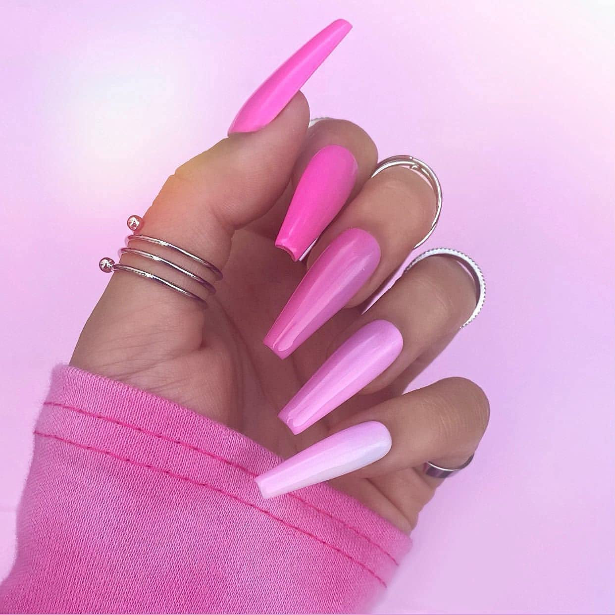 Coffin Nails Long Fake Nails - Clear Acrylic Nails Coffin Shaped Ballerina Nails Tips 500Pcs Full Cover False Nail Artificial Nails with Case for Nail Salons and DIY Nail Art, 10 Sizes