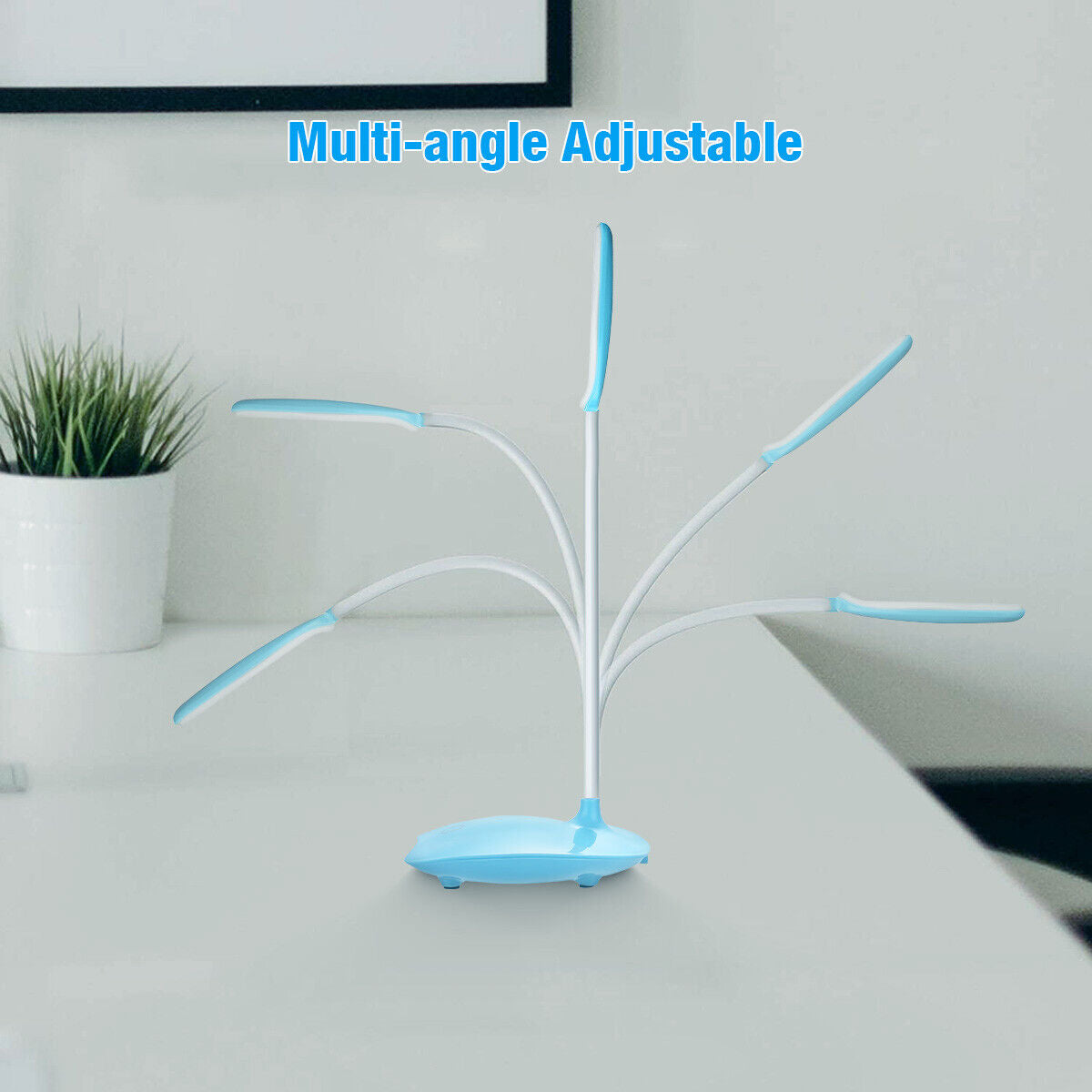 Dimmable LED Desk Light Touch Sensor Table Bedside Reading Lamp USB Rechargeable