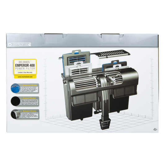 Marineland Emperor Bio-Wheel Power Filter, Multi-Stage Filtration, 400 GPH