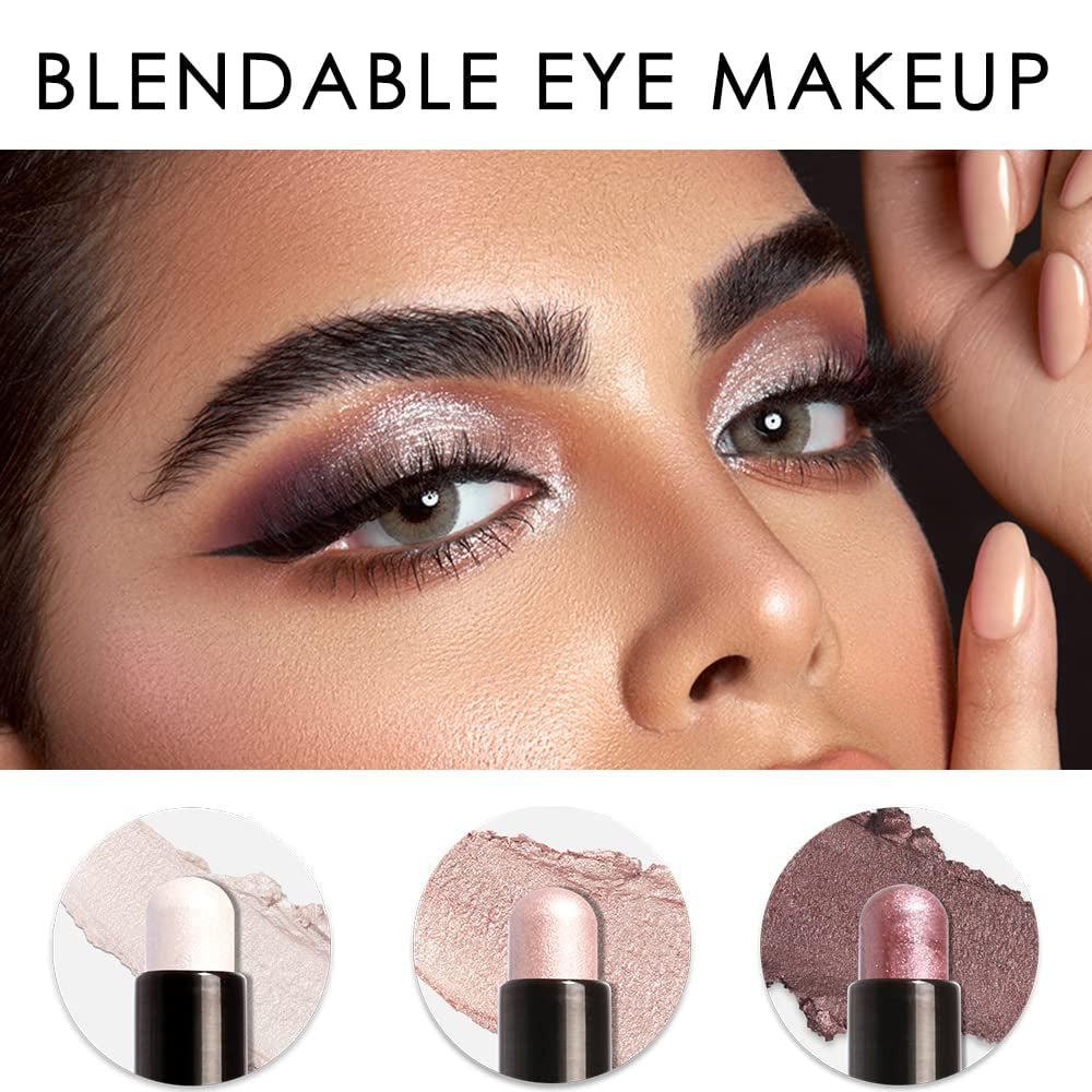 (3 Pcs 2 in 1 Eyeshadow and Eyeliner Pen, Waterproof Eye Shadow Pencil, Hypoallergenic Eyeshadow, Highlighter Eye Liner, Multi-Dimensional Eyes Look, FA38-11116-123