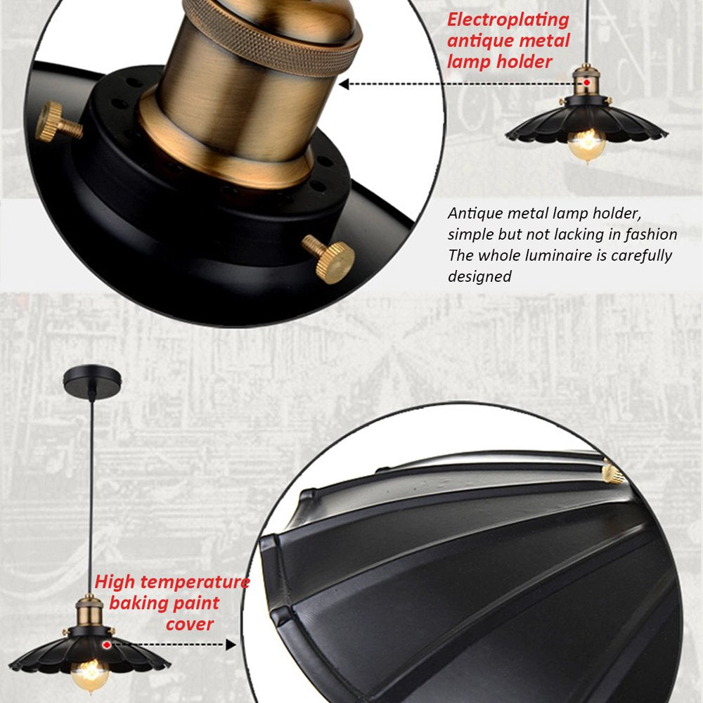 Adjustable Industrial Retro Lotus Pendant Light Metal LED Hanging Ceiling Lamp Lighting Fixtures for Kitchen Island Dining Room