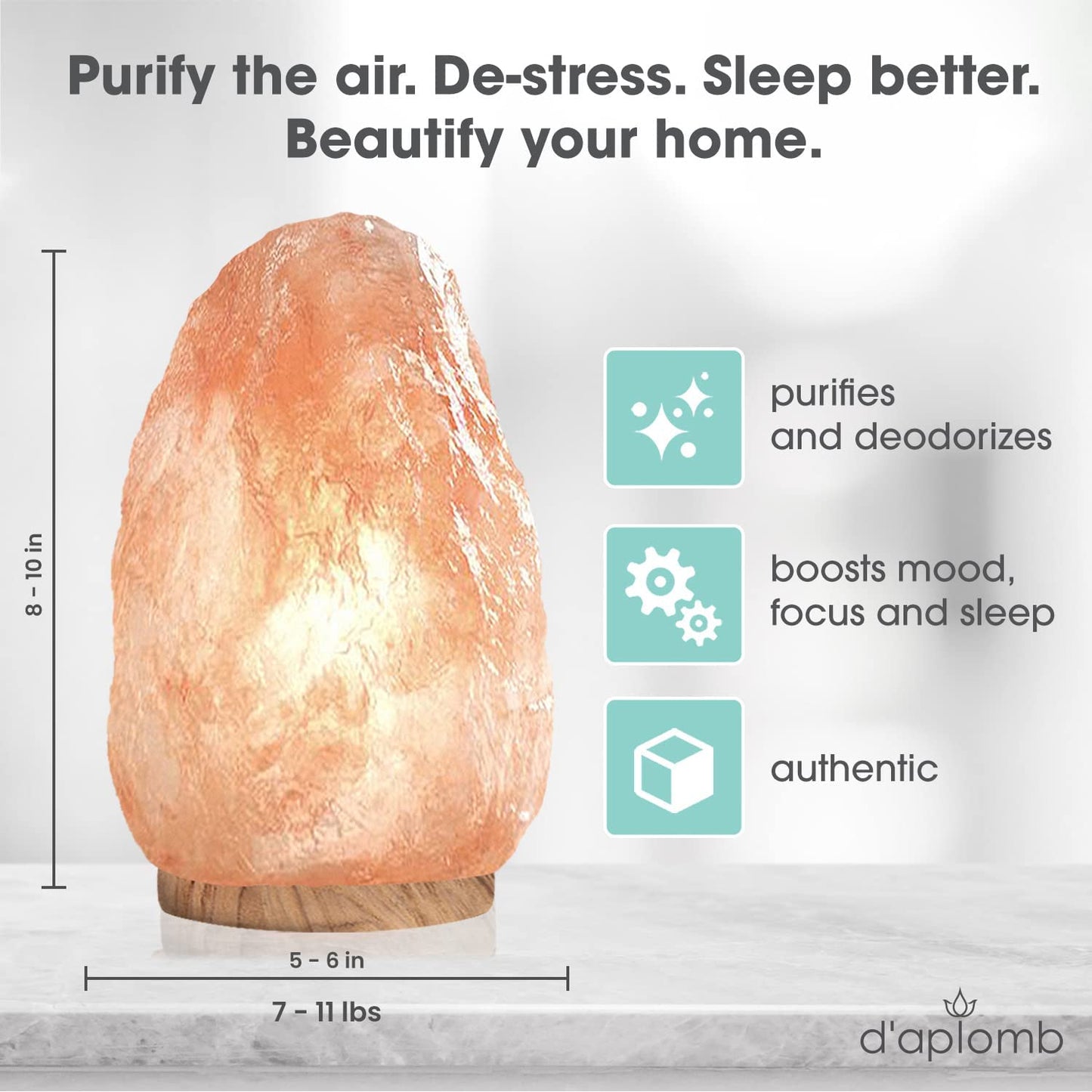 100% Authentic Natural Himalayan Salt Lamp; Large Hand Carved Natural Chunk Pink Crystal Rock Salt from Himalayan Mountains; Dimmer Cord; 12 Lbs