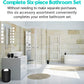 Bathroom Accessories Set-6 Piece Plastic Gift Set Toothbrush Holder,Toothbrush Cup,Soap Dispenser,Soap Dish,Toilet Brush Holder,Trash Can,Tumbler Straw Set Bathroom (Black)