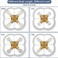4-Light Semi Flush Mount Ceiling Light Fixture, Gold Modern Close to Ceiling Lamp with White Fabric Shade, Farmhouse Bright Lighting Brass Finish for Nursery Kids Room Bedroom Kitchen Hallway Entryway