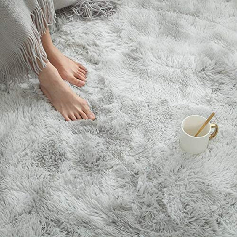 Shag Loomed Area Rug for Kids Play Room Warm Soft Faux Fur Luxury Rug Plush Throw Rugs High Pile Rug Handmade Knitted Nursery Decoration Rugs Baby Care Crawling Carpet