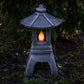Pagoda Garden Statue, Solar Powered Statue Japanese Garden Decor, Outdoor Zen Garden Lantern, Flickering LED Garden Light (Tranquil Pagoda)