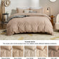 Khaki Duvet Covers Queen Size - Washed Duvet Cover, Soft Queen Duvet Cover Set 3 Pieces with Zipper Closure, 1 Duvet Cover 90X90 Inches and 2 Pillow Shams (No Comforter)