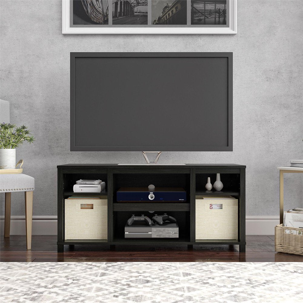 Mainstays Parsons TV Stand for Tvs up to 50", Black Oak