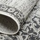 New York Patio Country Azalea Transitional Medallion Indoor/Outdoor Area Rug, Grey/Black, 5'2"X7'2"
