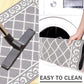 Moroccan Geometric Textured Runner Rug Kitchen Rugs with Non-Slip Backing Machine Washable Durable for Hallway Living Room Laundry (Grey, 20"X60")
