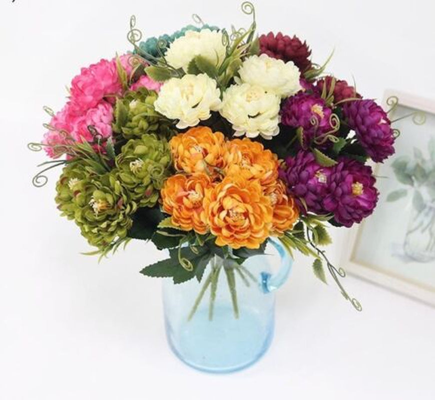 Chrysanthemum Flowers Artificial Bouquet Home Wedding Office Party Decor 7 Heads