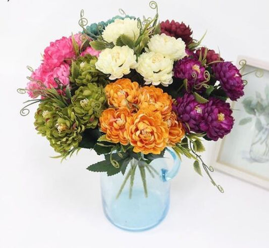 Chrysanthemum Flowers Artificial Bouquet Home Wedding Office Party Decor 7 Heads