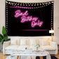 Decorative Wall Tapestry,Bad Bitches Only Words in Neon Light for Bedroom Living Room Outdoor,51Hx60L Inch