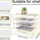 4-Tier Stackable Letter Tray, Gold Desk Organizer, Metal File Organizer Tray, Paper Holder Rack, Desk Accessories for School Home Office Supplies